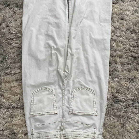 Joie belt tie denim pants in ivory - Picture 4 of 4